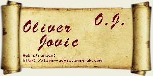 Oliver Jović vizit kartica